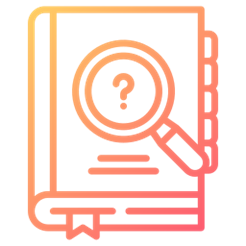 A simple icon of a data dictionary.